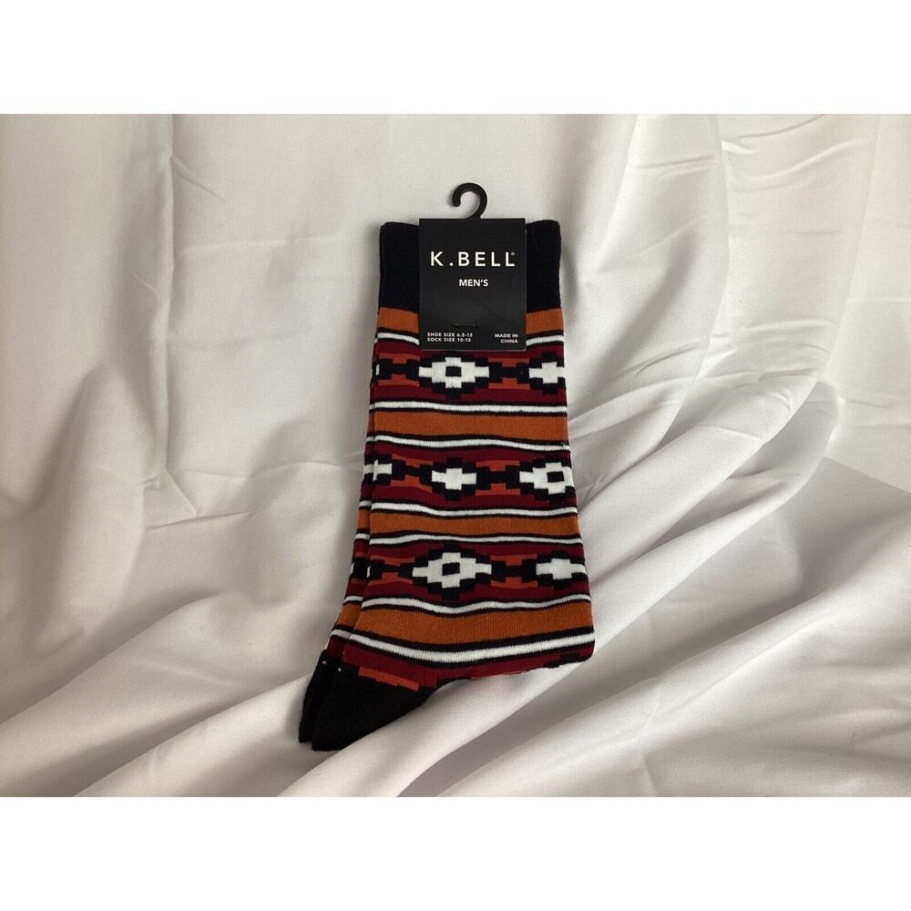 K. Bell Crew Men’s Arch Compression Socks NWT NEW FREE SHIPPING